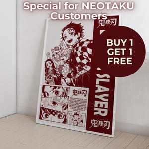Anime Poster Print | Buy 1 Get 1 Free (Poster) | Minimalist Aesthetic Japanese Gift for Anime Fan – Anime Wall Print