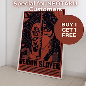 Anime Poster Print | Buy 1 Get 1 Free (Poster) | Minimalist Aesthetic Japanese Gift for Anime Fan – Anime Wall Print