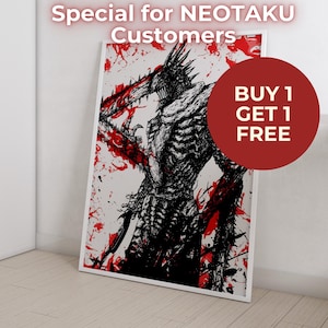 Anime Poster Print | Buy 1 Get 1 Free (Poster) | Minimalist Aesthetic Japanese Gift for Anime Fan – Anime Wall Print