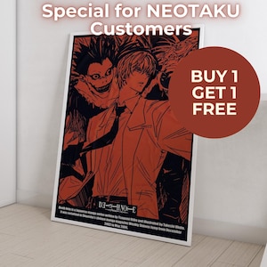 Anime Poster Druck | 1 kaufen und 1 gratis erhalten (Poster) | Minimalistisches ästhetisches japanisches Geschenk für Anime Fan - Anime Wanddruck