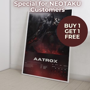 League of Legends Aatrox Poster | 1 kaufen und 1 gratis erhalten (Poster) | League of Legends individuelles Poster - League of Legends Geschenk - Gaming Room Decor