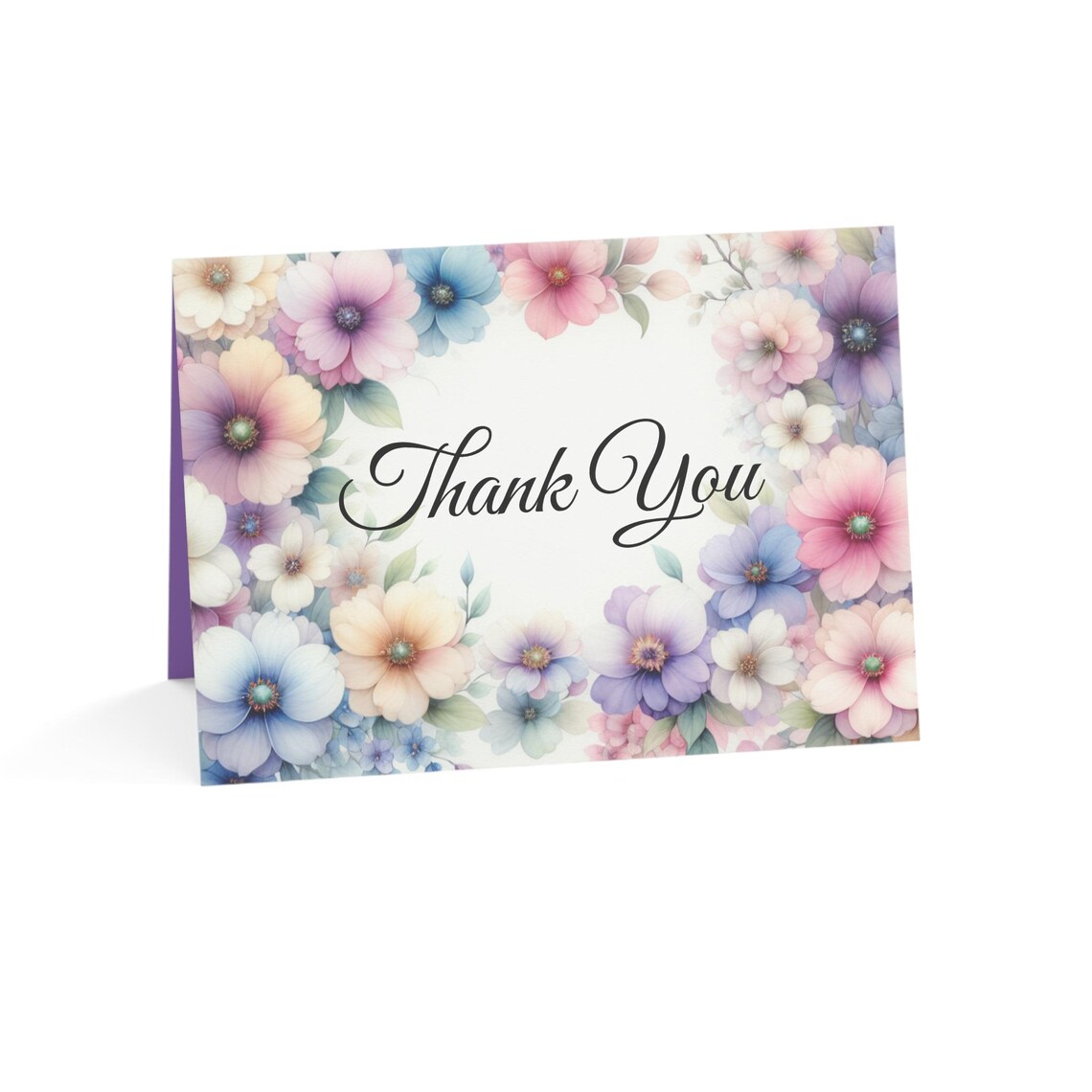 Floral Thank You Card Watercolor, Stationery, Note Card, Wedding Thank ...