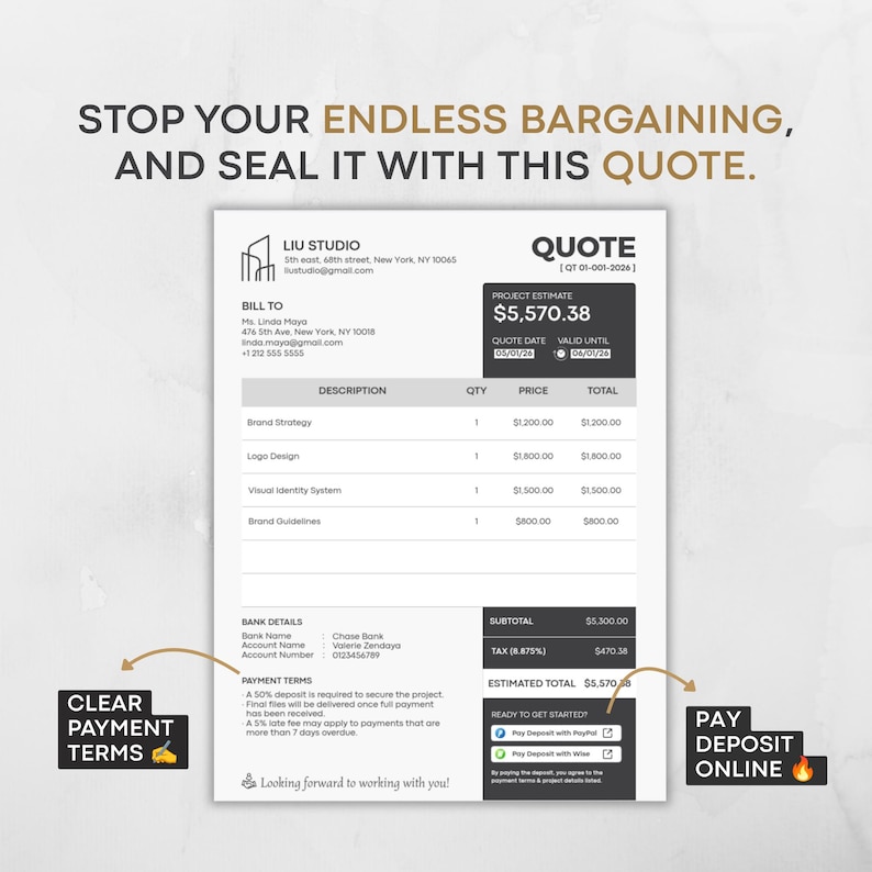 Invoice, Quote, Receipt Canva Templates | Small Business Complete ...