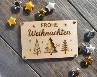 Money card, money gift, wood, Merry Christmas, wooden card, wish fulfiller, SVG, laser file, Christmas gift, Christmas