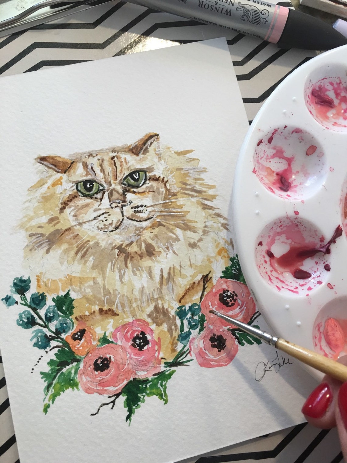 Custom Watercolor Pet Portraits Etsy