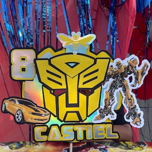 Personalized Bumblebee Transformers Cake Topper
