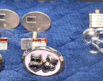 Vintage Men's Cufflinks and Tie Clasp Swank Lot of 5 FREE SHIPPING