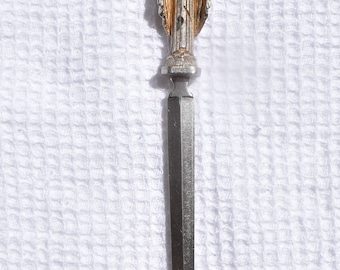 Vintage Holy Mother Mary Pewter Letter Opener Knife FREE SHIPPING