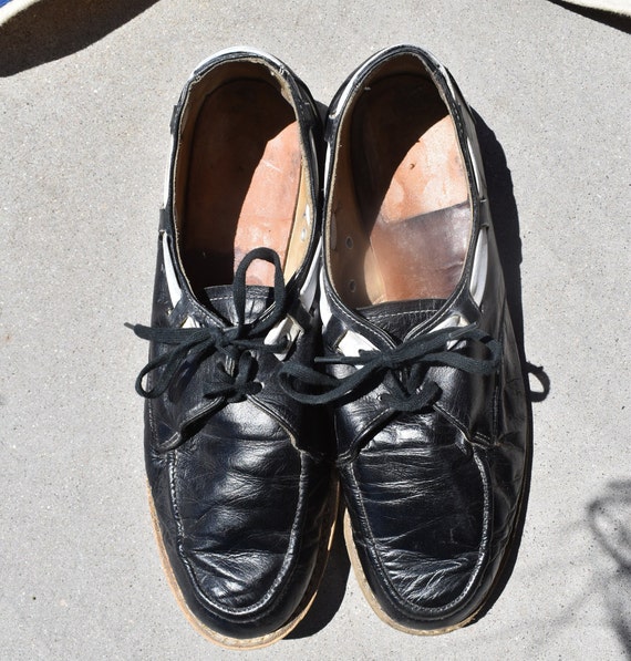 Vintage AMF Black and White Trim Bowling Shoes Si… - image 4