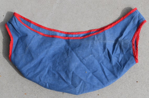 Vintage Bowling Ball Towel Bag Blue Red Piping Fr… - image 2