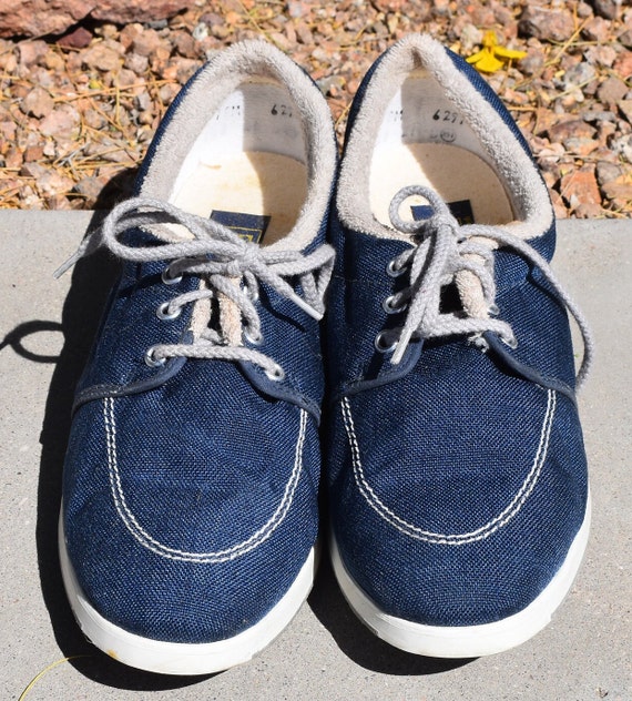 Vintage Brunswick Blue Suede Ladies Bowling Shoes Siz… - Gem