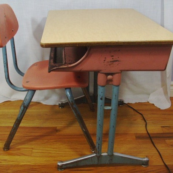 Vintage American Seating School Desk and Chair
