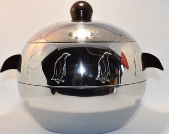 Vintage Stainless West Bend Penguin Ice Bucket Free Shipping