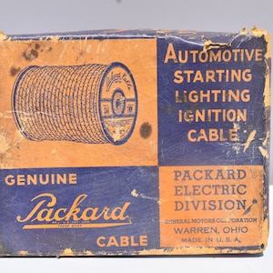 Antique Vintage Genuine Packard Cable Supply Box