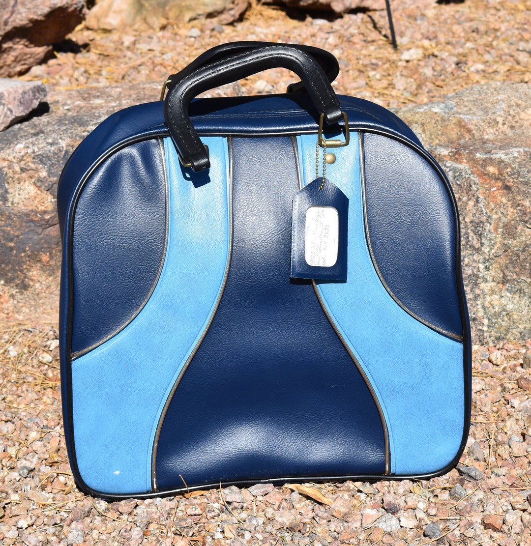 Vintage Brunswick Dark and Light Blue Bowling Bag FREE Etsy