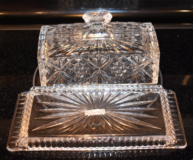 Vintage Shannon Crystal Glass Butter Dish FREE SHIPPING Etsy