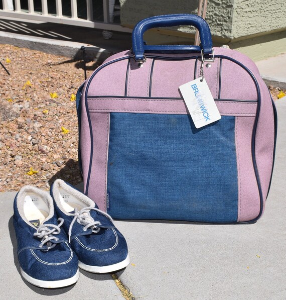 Vintage Brunswick Blue Suede Ladies Bowling Shoes Siz… Gem