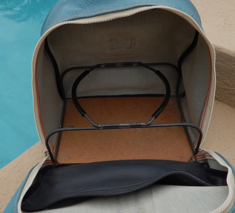 Vintage Bowling Bag Light Blue with White Trim