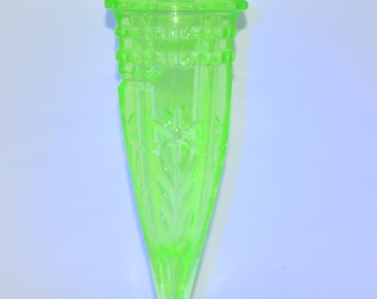 Vintage Hearse Model T Depression Green Glass Vase FREE SHIPPING