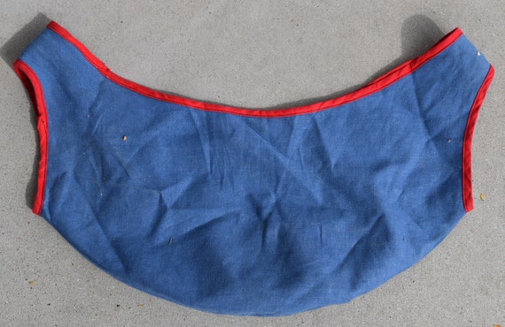 Vintage Bowling Ball Towel Bag Blue Red Piping Fr… - image 1