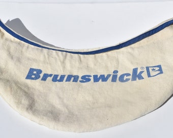 Vintage Brumswick Bowling Ball Towel Bag Blue Piping Free Shipping