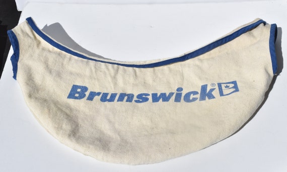 Vintage Brumswick Bowling Ball Towel Bag Blue Pip… - image 1