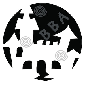 Haunted House cutout template for Halloween DIY stencil for pumpkin carving,