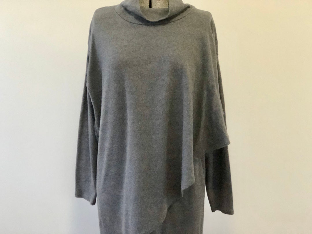 Vintage Turtleneck Dress Toni Friesen for Clamorfor Gray Grey - Etsy