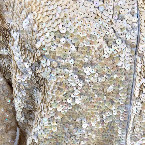 Vintage cardigan sweater iridescent sequin zipper… - image 6