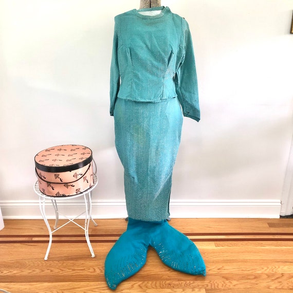 Vintage mermaid costume 3 pieces body with fins t… - image 1