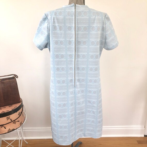 Vintage dress pastel blue knit shift dress Large … - image 4