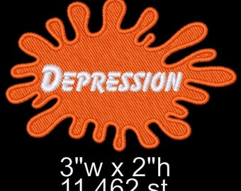 Nick Depression Design Embroidery Machine Design File, Funny Graphic, Digital Stitch, Trendy, Parody, 90s, Millennial, Hat Design, DST