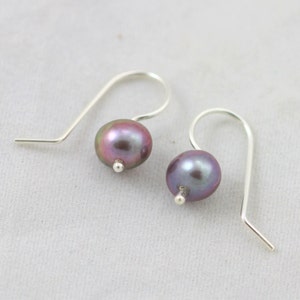 Peacock Pearl Drop Earrings in Sterling Silver