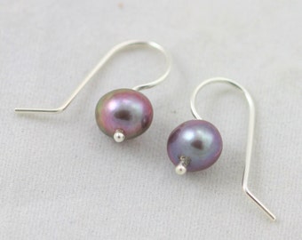 Peacock Pearl Drop Earrings in Sterling Silver