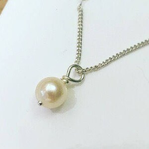 Pearl Drop Necklace in sterling silver