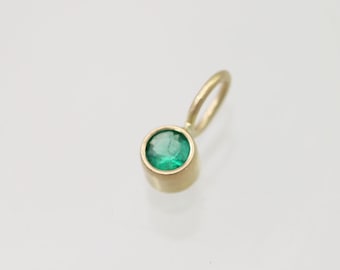Emerald Drop Pendant in 14k Yellow Gold (pendant only)