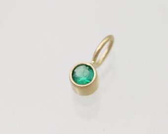 Emerald Drop Pendant in 14k Yellow Gold (pendant only)