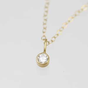 Diamond Drop Necklace 3mm in 14K Yellow Gold image 1