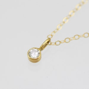 Diamond Drop Necklace 3mm in 14K Yellow Gold image 2