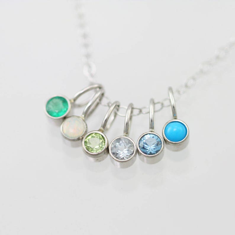 Blue Topaz Drop Necklace in 14k White Gold image 7