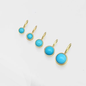 Turquoise Drop Pendants in 14k Yellow Gold (pendant only) various sizes available