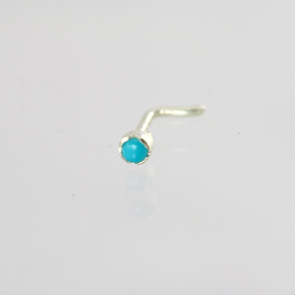 Turquoise Nose Ring in Sterling Silver made to Order Etsy Israel