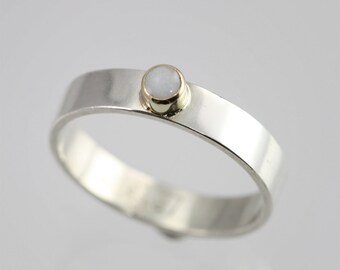 1 Stone on Shank Ring 14K (Opal) Made to Order