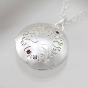 Tree of Life Mother's Locket with 3 Birthstones in Sterling Silver image 6