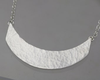 Hammered Breast Plate Necklace in Sterling Silver (18")