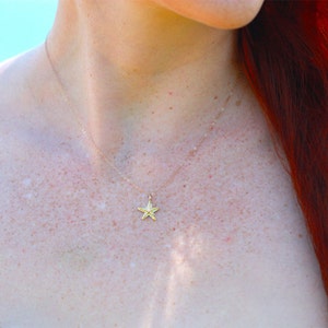 Starfish Necklace with Stone in 14KY Gold and Diamond 18 image 5