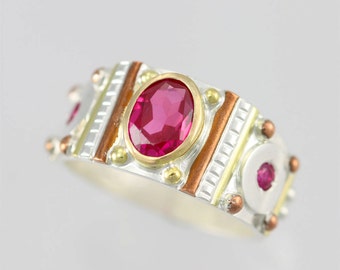 Oval Totem Ring 14k (Ruby) Made to Order