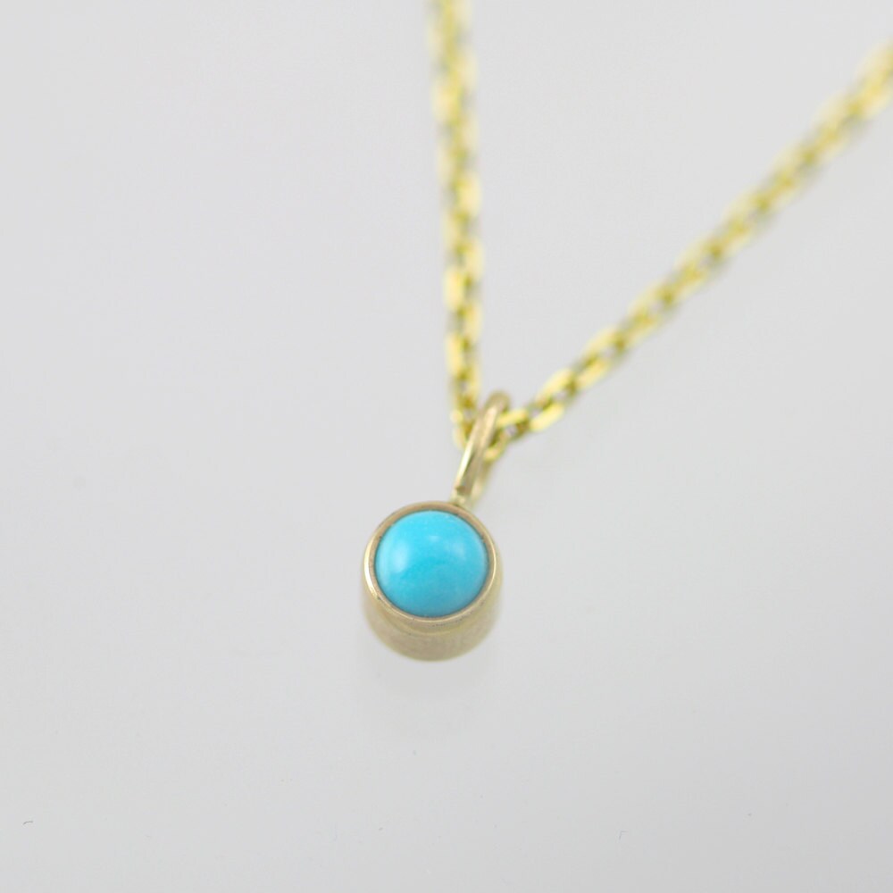 Pendentif Ancien En Or 18 Carats Avec Turquoise Forme Goutte - Belle Pièce De Collection - Occasion
