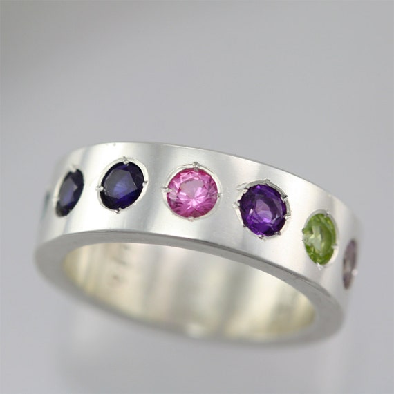 シルバー925 リング mementopattern Stone ring 7号 7 Stone Mother Ring in Sterling Silver (made to Order) - Etsy