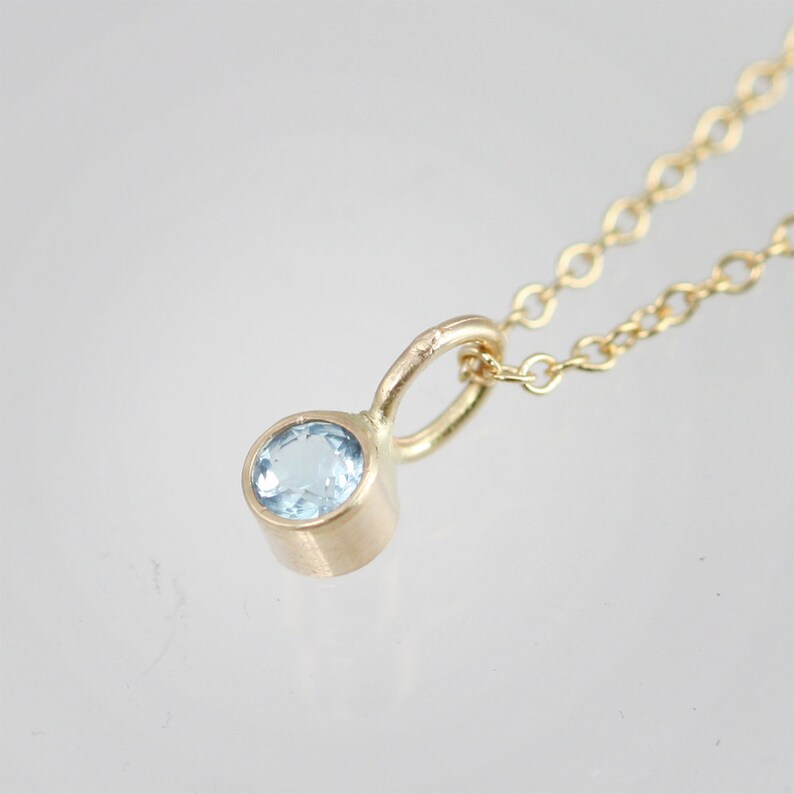 Blue Topaz Drop Pendant in 14k Yellow Gold pendant only image 6